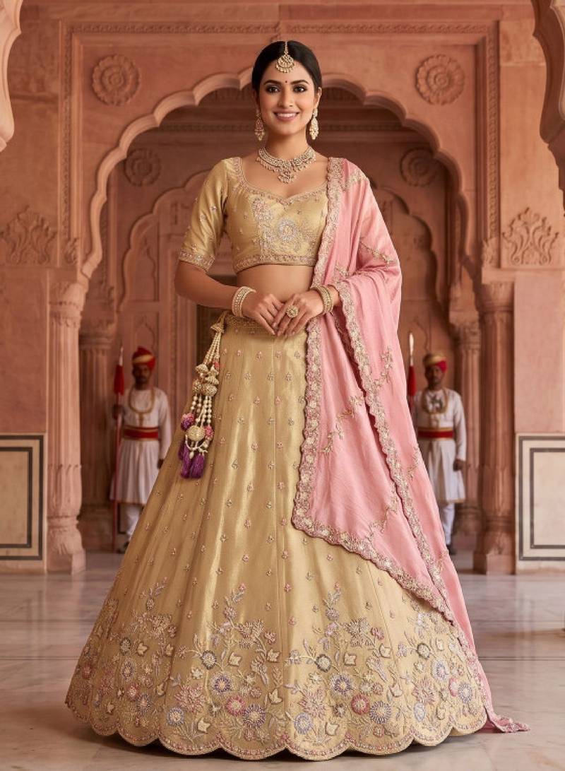 Embroidered Beads and Stones Ready to Wear Lehenga & Blouse With Dupatta