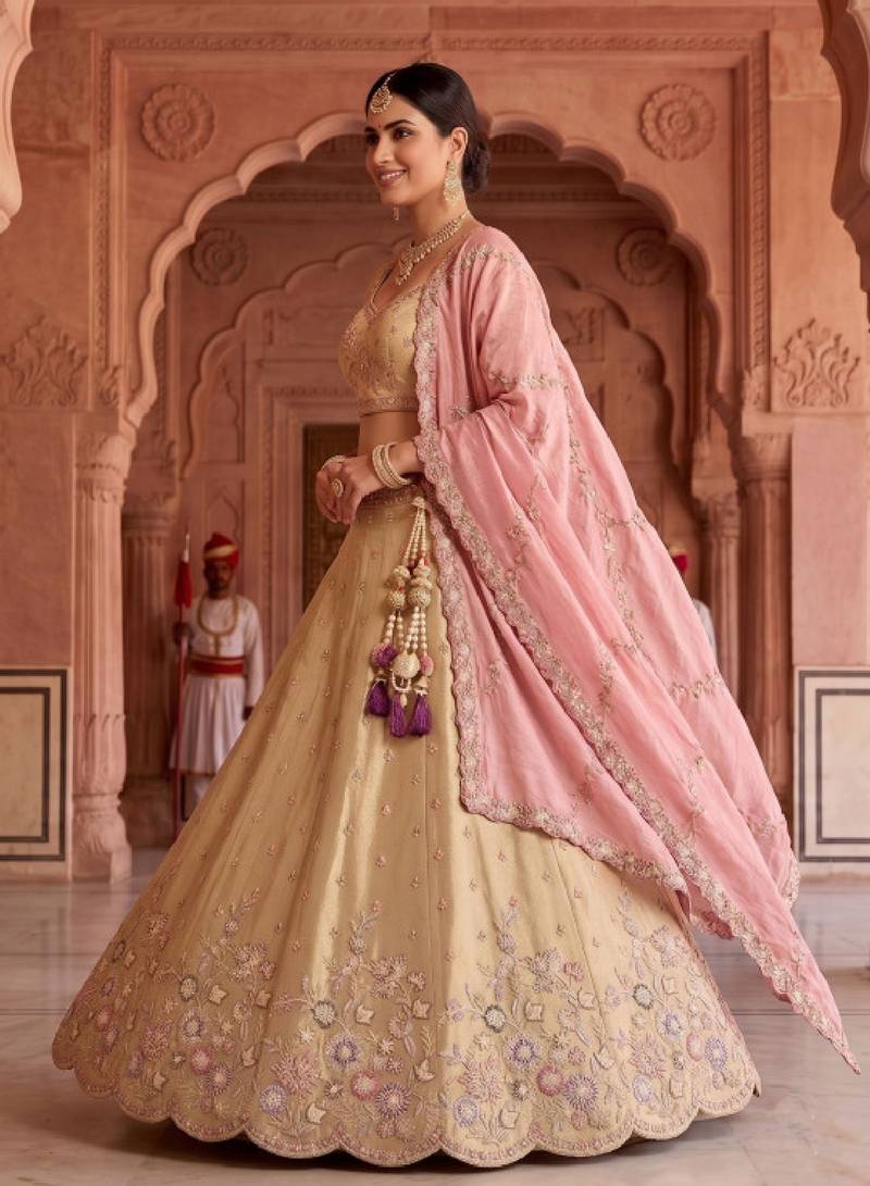 Embroidered Beads and Stones Ready to Wear Lehenga & Blouse With Dupatta