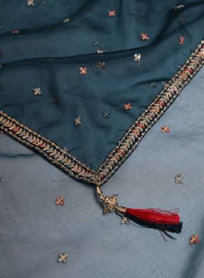 Floral Embroidered Mirror Work Ready to Wear Lehenga & Blouse With Dupatta 3