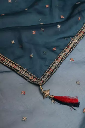Floral Embroidered Mirror Work Ready to Wear Lehenga & Blouse With Dupatta