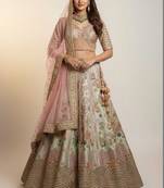 Digital Printed Lehenga With Emblished Swarovski And Zircon Work