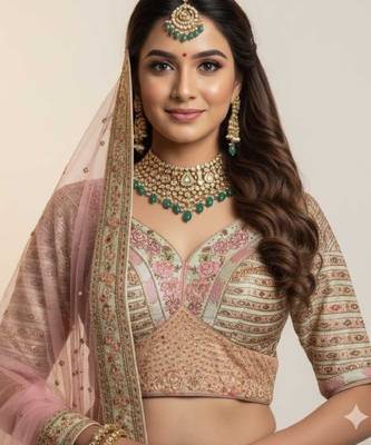 Digital Printed Lehenga With Emblished Swarovski And Zircon Work 2