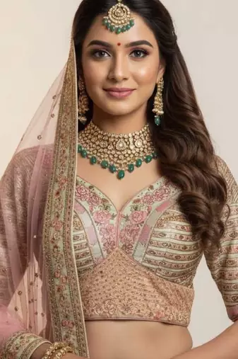 Digital Printed Lehenga With Emblished Swarovski And Zircon Work