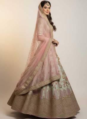 Digital Printed Lehenga With Emblished Swarovski And Zircon Work 4