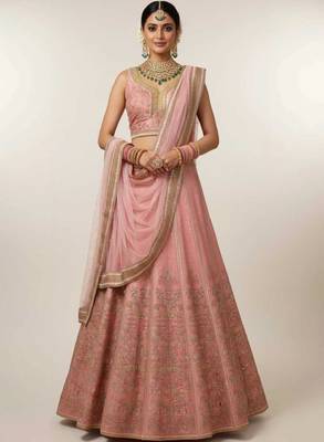 Digital Printed Lehenga With Emblished Swarovski And Zircon Work 1