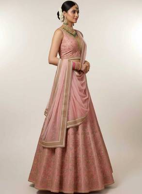 Digital Printed Lehenga With Emblished Swarovski And Zircon Work 2