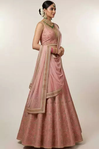 Digital Printed Lehenga With Emblished Swarovski And Zircon Work