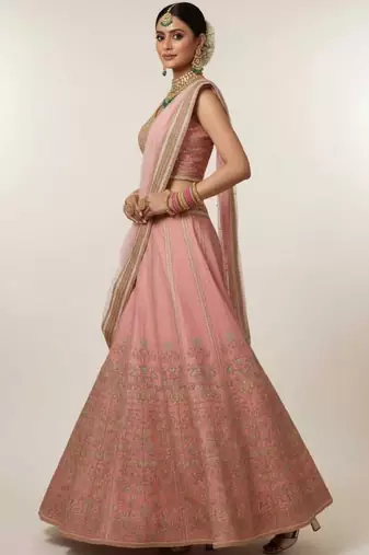 Digital Printed Lehenga With Emblished Swarovski And Zircon Work
