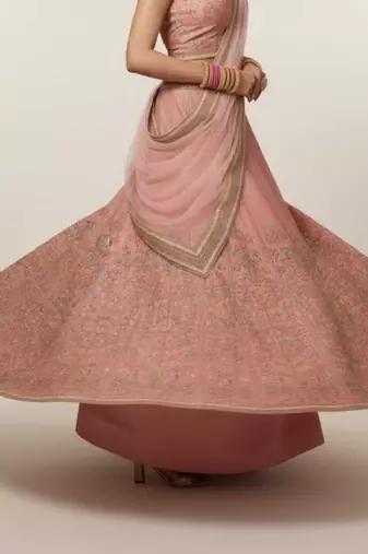 Digital Printed Lehenga With Emblished Swarovski And Zircon Work