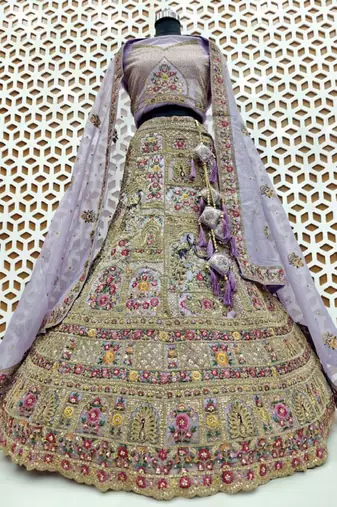 Embellished Sequinned Semi-Stitched Lehenga & Unstitched Blouse With Dupatta