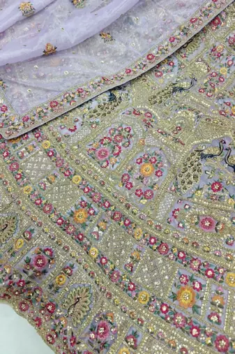Embellished Sequinned Semi-Stitched Lehenga & Unstitched Blouse With Dupatta