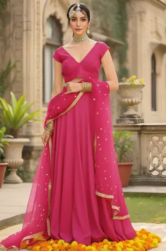 Mirror Work Ready to Wear Lehenga & Blouse With Dupatta
