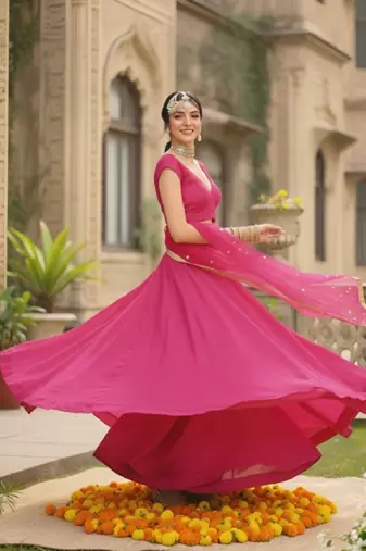 Mirror Work Ready to Wear Lehenga & Blouse With Dupatta