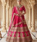 Embroidered Semi-Stitched Lehenga & Blouse With Dupatta