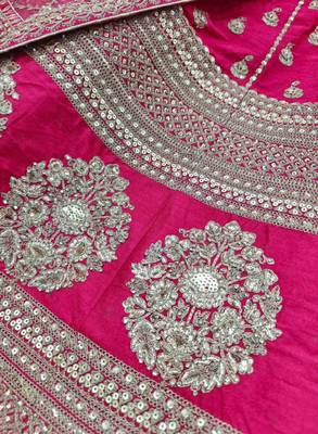 Embroidered Semi-Stitched Lehenga & Blouse With Dupatta 4