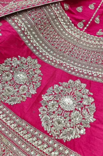 Embroidered Semi-Stitched Lehenga & Blouse With Dupatta