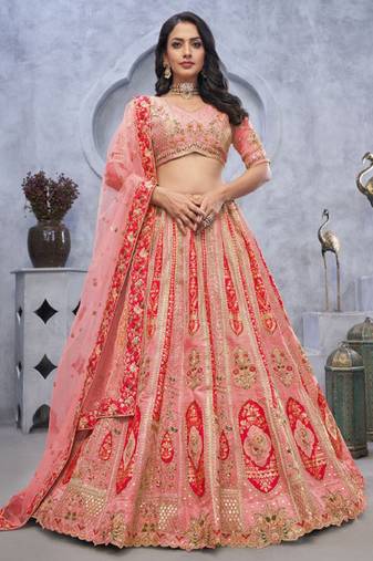 Embellished Sequinned Semi-Stitched Lehenga & Unstitched Blouse With Dupatta