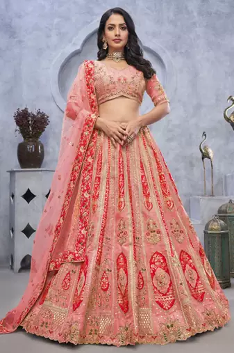 Embellished Sequinned Semi-Stitched Lehenga & Unstitched Blouse With Dupatta