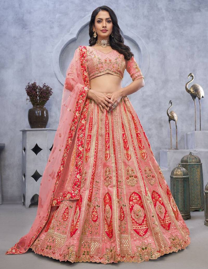 Embellished Sequinned Semi-Stitched Lehenga & Unstitched Blouse With Dupatta