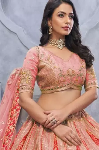 Embellished Sequinned Semi-Stitched Lehenga & Unstitched Blouse With Dupatta