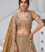 Embroidered Sequinned Semi-Stitched Lehenga & Unstitched Blouse With Dupatta
