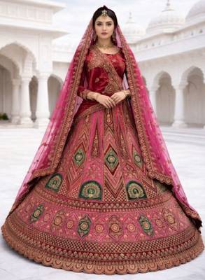 Embellished Semi-Stitched Lehenga & Unstitched Blouse With Dupatta 1