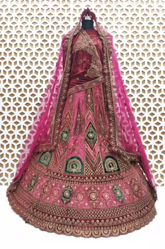 Embellished Semi-Stitched Lehenga & Unstitched Blouse With Dupatta