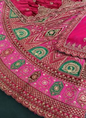 Embellished Semi-Stitched Lehenga & Unstitched Blouse With Dupatta 3