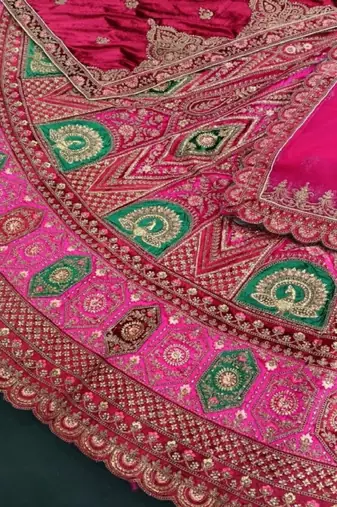 Embellished Semi-Stitched Lehenga & Unstitched Blouse With Dupatta