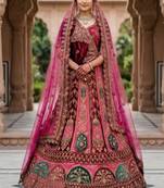 Embroidered Semi-Stitched Lehenga & Unstitched Blouse With Dupatta