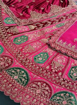 Embroidered Semi-Stitched Lehenga & Unstitched Blouse With Dupatta 3