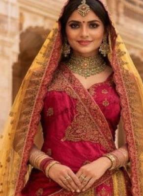 Embroidered Semi-Stitched Velvet Lehenga & Blouse & Dupatta 2