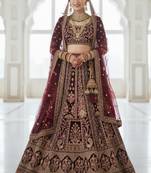 Embroidered Semi-Stitched Lehenga & Blouse With Dupatta