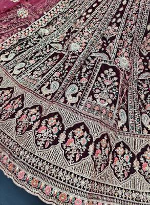 Embroidered Semi-Stitched Lehenga & Blouse With Dupatta 3