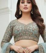 Embellished Sequinned Semi-Stitched Lehenga & Unstitched Blouse With Dupatta