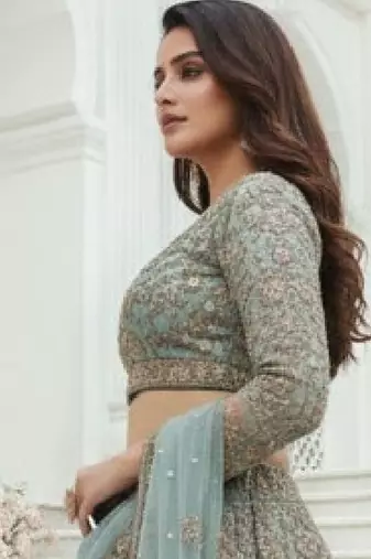 Embellished Sequinned Semi-Stitched Lehenga & Unstitched Blouse With Dupatta