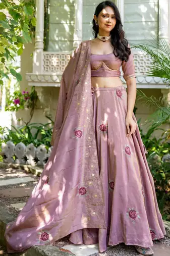 Embroidered Ready to Wear Lehenga & Blouse With Dupatta