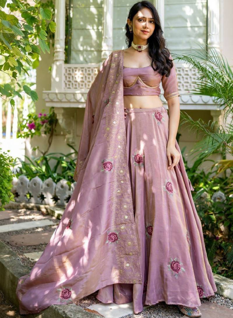 Embroidered Ready to Wear Lehenga & Blouse With Dupatta