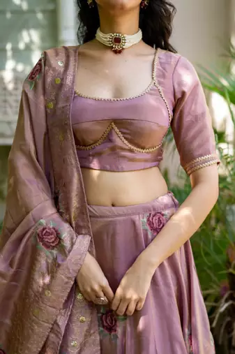 Embroidered Ready to Wear Lehenga & Blouse With Dupatta