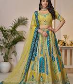 Embroidered Sequinned Semi-Stitched Lehenga & Unstitched Blouse With Dupatta