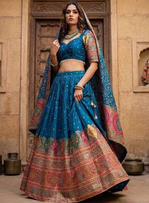 Embroidered Semi-Stitched Lehenga & Blouse With Dupatta 1