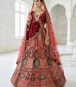 Embellished Semi-Stitched Lehenga & Unstitched Blouse With Dupatta