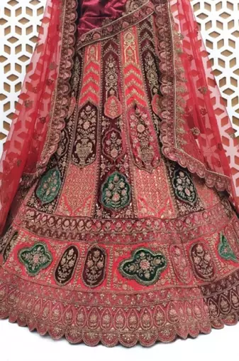 Embellished Semi-Stitched Lehenga & Unstitched Blouse With Dupatta