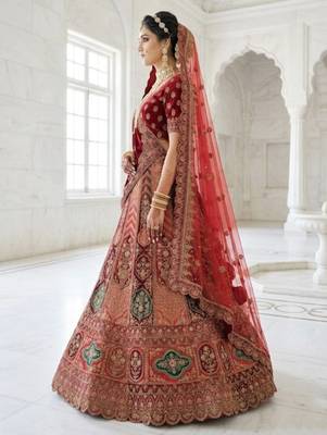 Embellished Semi-Stitched Lehenga & Unstitched Blouse With Dupatta 3