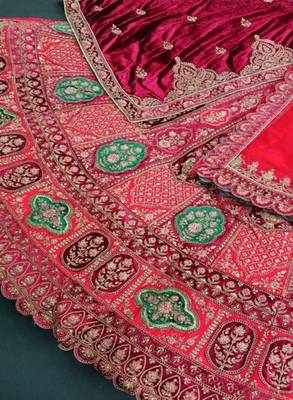 Embellished Semi-Stitched Lehenga & Unstitched Blouse With Dupatta 4