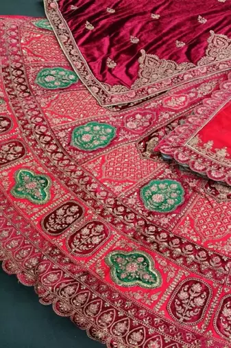 Embellished Semi-Stitched Lehenga & Unstitched Blouse With Dupatta