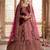 Embroidered Semi-Stitched Velvet Lehenga & Blouse & Dupatta