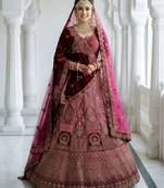 Embroidered Semi-Stitched Lehenga & Unstitched Blouse With Dupatta