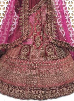 Embroidered Semi-Stitched Lehenga & Unstitched Blouse With Dupatta 2