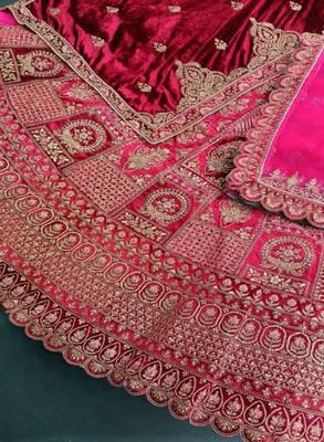 Embroidered Semi-Stitched Lehenga & Unstitched Blouse With Dupatta 4